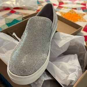 Rhinestone slip on tennis shoes